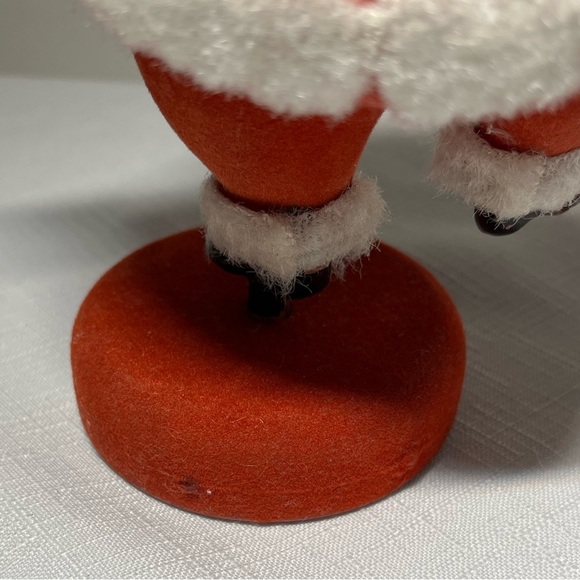Vintage Flocked Santa Claus Figurine. Dancing. Fun. Festive. Collectible - Picture 5 of 7